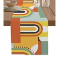 thumbnail image 1 of Table Runner Dresser Scarves 90 Inch Long, Middle Century Geometric Art Linen Dining Table Runners Retro Nordic Abstract Arch Tabletop Scarf for Wedding Holiday Party Kitchen, 1 of 7