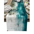 thumbnail image 1 of Table Runner Dresser Scarves 90 Inch Long, Modern Abstract Turquoise Oil Painting Art Linen Dining Table Runners Ocean Geometric Watercolor Tabletop Scarf for Wedding Holiday Party Kitchen, 1 of 7
