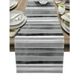 thumbnail image 1 of Table Runner Dresser Scarves 90 Inch Long, Northern Europe Striped Linen Dining Table Runners Rustic Gray and Black Tabletop Scarf for Wedding Holiday Party Kitchen, 1 of 7