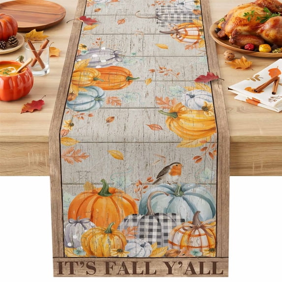 Table Runner Dresser Scarves 90 Inch Long,Orange Pumpkin Fall ...