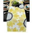 thumbnail image 1 of Table Runner Dresser Scarves 90 Inch Long, Rustic Yellow Black Sunflowers Flower Linen Dining Table Runners White Line Stripe Petal Tabletop Scarf for Wedding Holiday Party Kitchen, 1 of 7