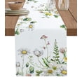 thumbnail image 1 of Table Runner Dresser Scarves 90 Inch Long, Spring Watercolor Pastoral Daisy Linen Dining Table Runners Botanical Leaves Plants Flower Tabletop Scarf for Wedding Holiday Party Kitchen, 1 of 7