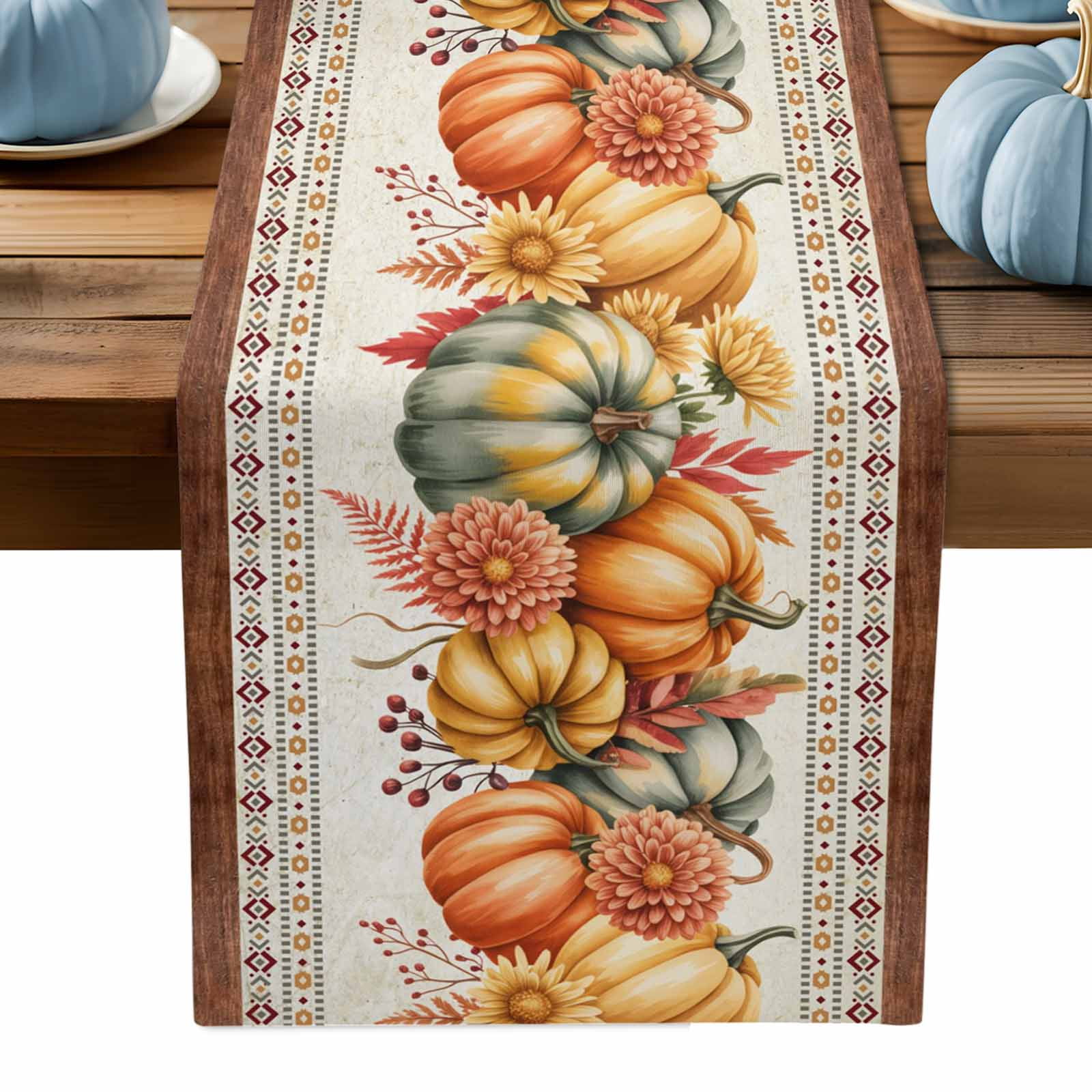 Table Runner Dresser Scarves 90 Inch Long,Thanksgiving Pumpkin Fall ...