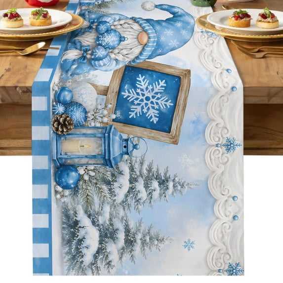 Table Runner Dresser Scarves 90 Inch Long,Winter Christmas Dwarf Light ...