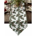 thumbnail image 1 of Table Runner Dresser Scarves Christmas Pine Trees Branch Cotton Linen Burlap Table Cover Pine Cones on White Table Runners for Family Kitchen Dining Holiday Party Banquet Decor, 1 of 5