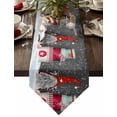 thumbnail image 1 of Table Runner Dresser Scarves Christmas Santa Claus Gnome Gift Cotton Linen Burlap Table Cover Winter Snow Scene on Grey Table Runners for Family Kitchen Dining Holiday Party Banquet Decor, 1 of 5