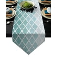 thumbnail image 1 of Table Runner Dresser Scarves Moroccan Green Geometric Kitchen Table Runners for Dinner Holiday Parties Wedding Events Home Decor, 1 of 1