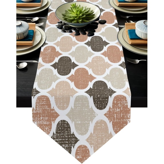 Table Runner Dresser Scarves Moroccan Green Geometric Kitchen Table Runners for Dinner Holiday Parties Wedding Events Home Decor