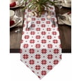 thumbnail image 1 of Table Runner Dresser Scarves Winter Christmas Red Snowflake Cotton Linen Burlap Table Cover Modern Geometric Art on White Table Runners for Family Kitchen Dining Holiday Party Banquet Decor, 1 of 5