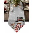 thumbnail image 1 of Table Runner Dresser Scarves Winter Christmas Snowman Cardinal Cotton Linen Burlap Table Cover Snowflake Gift on Grey Table Runners for Family Kitchen Dining Holiday Party Banquet Decor, 1 of 5