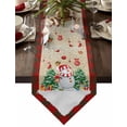 thumbnail image 1 of Table Runner Dresser Scarves Winter Christmas Snowman Xmas Tree Cardinal Bird Cotton Linen Burlap Table Cover Retro Linen and Grid Table Runners for Family Kitchen Dining Holiday Party Banquet Decor, 1 of 1