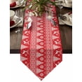 thumbnail image 1 of Table Runner Dresser Scarves Winter Christmas Tree Reindeer Floral Cotton Linen Burlap Table Cover Abstract Red Dot on White Table Runners for Family Kitchen Dining Holiday Party Banquet Decor, 1 of 5