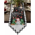thumbnail image 1 of Table Runner Dresser Scarves Winter Snowman Christmas Tree Cotton Linen Burlap Table Cover Snowflake Cardinal Black Lattice Table Runners for Family Kitchen Dining Holiday Party Banquet Decor, 1 of 5