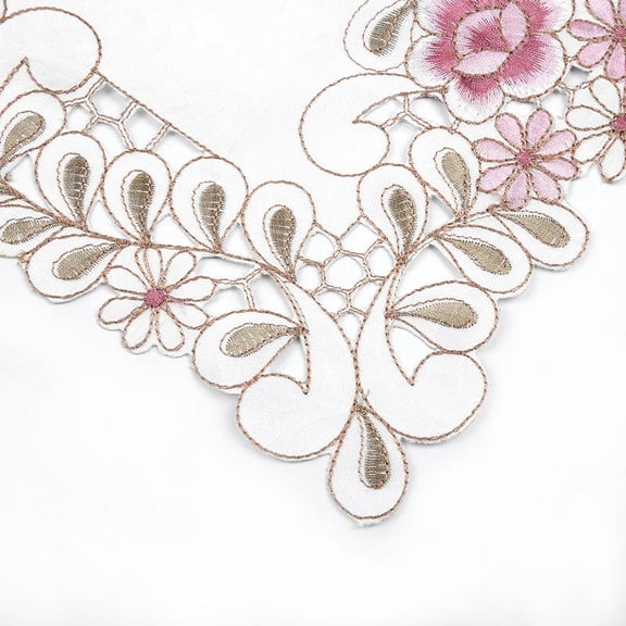 Table Runner Embroidered Floral Lace Fabric Translucent Gauze Table Cloth
