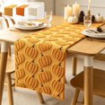 thumbnail image 1 of Table Runner,Embroidered Pumpkin Themed Thanksgiving Table Strip with Even Laying Fabric,Stain Resistant Dining Decor for Family Holiday Party Table Setting(Beige,72×13in), 1 of 7