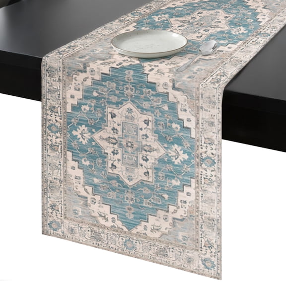 Table Runner Ethnic Vintage Medieval Style Decorative Dining Table Runner Retro Turkish Texture Kitchen Table Decoration for Home, Holiday and Party Use 13x72 Inch