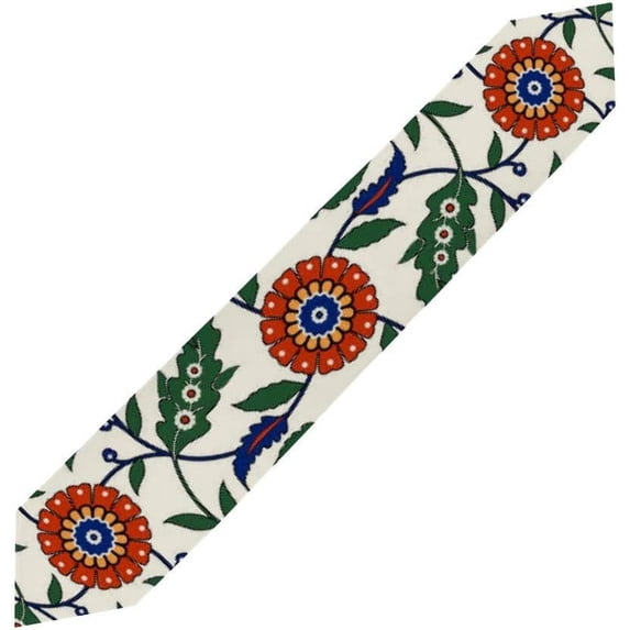 Table Runner Floral Ethnic Ornament Washable Table Cloth Runner for Holiday Home Wedding Table Top Decoration 13x70 Inches
