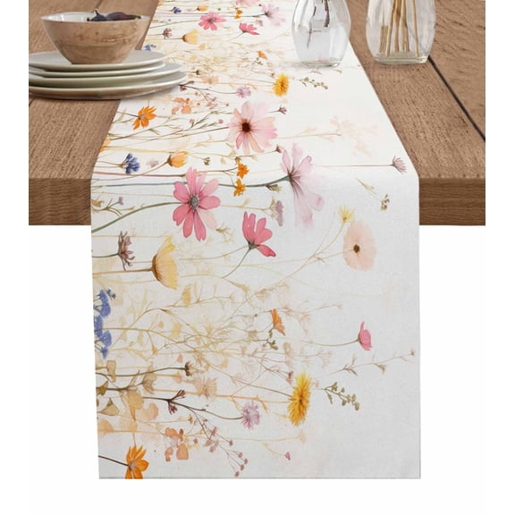 Table Runner Flower Floral Table Decoration for Kitchen Dinning Vintage Floral Table Decoration for Indoor Outdoor Party Wedding Decor 13x90 Inch