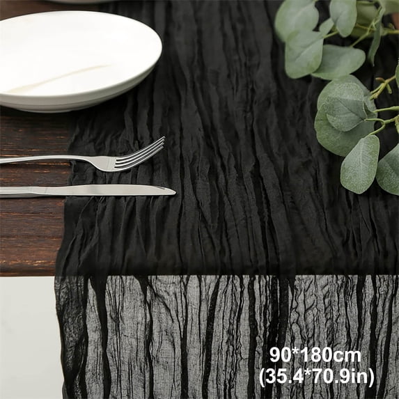 Table Runner Gauze Summer 71 Inch Rustic Boho Cloth Runner for Wedding Party Baby Bridal Shower Centerpiece Decoration Holiday Home Decorations