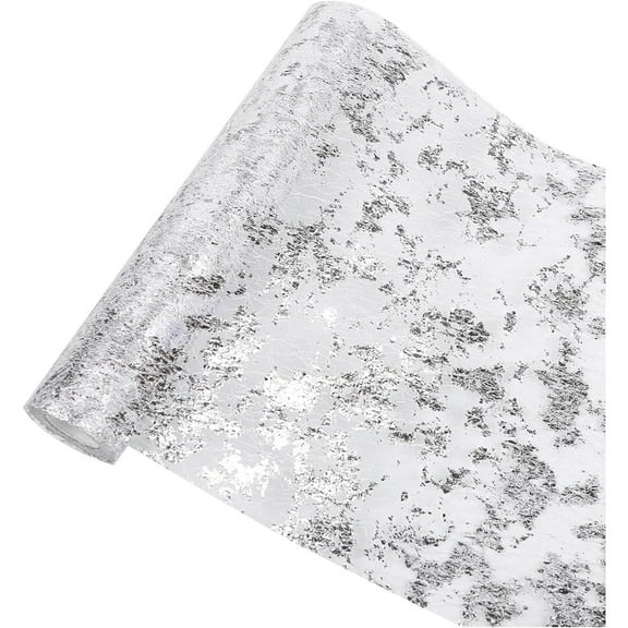 Table Runner Glitter Foil Metallic Thin Mesh Roll for Christmas Party Wedding New Year Table Decorations(11x196in)