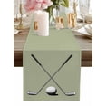 thumbnail image 1 of Table Runner Golf Ball Club Table Runners Game Sports Sage Green Cotton Linen Dresser Scarf Kitchen Dining Table Decor for Home Dinner Party Decor 13x72 Inch, 1 of 9