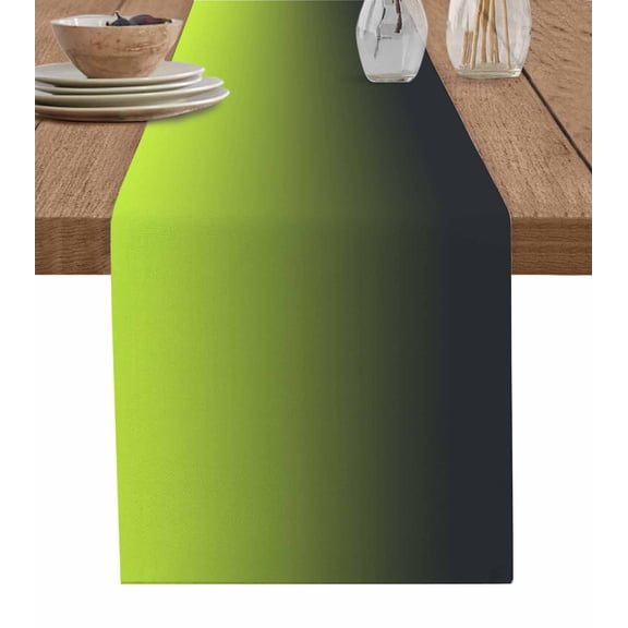 Table Runner Gradient Color Table Decoration for Kitchen Dinning Darkening Gray Lime Green Table Decoration for Indoor Outdoor Party Wedding Decor 13x72 Inch