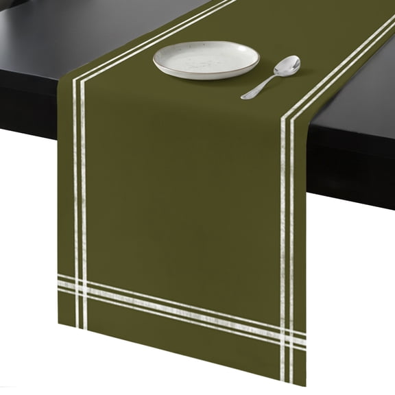 Table Runner Green Solid Color Decorative Dining Table Runner Dark Olive Kitchen Table Decoration for Home, Holiday and Party Use 13x36 Inch