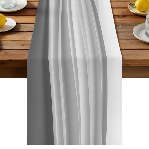 Table Runner Grey Ocean Waves Decorative Table Runner for Kitchen OmbreAbstract Art Stripes Dinning Runner for Party Wedding Holiday Indoor Outdoor 13x36inch