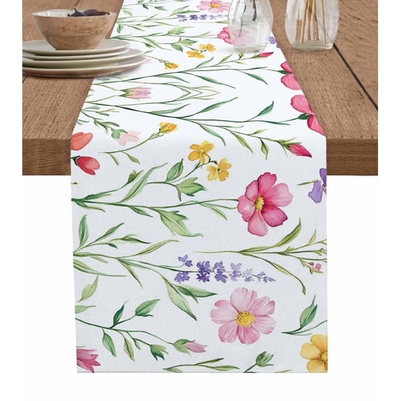 Table Runner Hello Summer Table Decoration for Kitchen Dinning Fresh Fruits Green Kiwi Table Decoration for Indoor Outdoor Party Wedding Decor 13x90inch