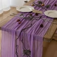 thumbnail image 1 of Table Runner Lavender Gauze Rustic Boho Lilac Cheesecloth Grape Table Runner 120 Inch 10 FT for Wedding Baby Bridal Shower Birthday Bridgerton Party Long Sheer Spring Home Decorations, 1 of 12