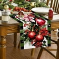 thumbnail image 1 of Table Runner Linen Christmas Ball Table Runner Red Merry Xmas Table Runner Long Seasonal Winter Holiday Kitchen Dining Table Decoration For Indoor Outdoor Home Party Christmas Decor, 1 of 6