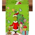 thumbnail image 1 of Table Runner Merry Christmas Theme Linen Green Elf Xmas Table Runner for Funny Decorations Kitchen Dining Room Home Seasonal Winter Holiday Indoor Outdoor Party 13 x 72 Inch, 1 of 6