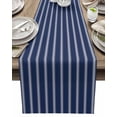 thumbnail image 1 of Table Runner Navy Blue Stripe Table Decoration for Kitchen Dinning Vertical Striped Table Decoration for Indoor Outdoor Party Wedding Decor 13x90inch, 1 of 7