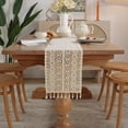 thumbnail image 1 of Table Runner Nordic Crocheted Lace Cotton Bohemian Style Table Runners With Tassels Dining Wedding Home Table Decoration, 1 of 9