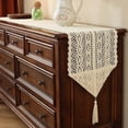 thumbnail image 1 of Table Runner Nordic Crocheted Lace Cotton Bohemian Style Table Runners With Tassels Dining Wedding Home Table Decoration, 1 of 10
