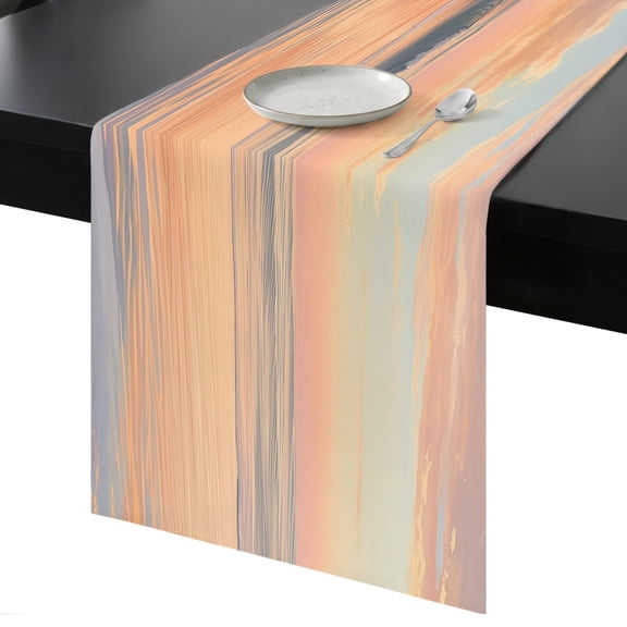 Table Runner Ocean Wave Decorative Dining Table Runner Beach Pink Cloud Kitchen Table Decoration for Home, Holiday and Party Use 13x36 Inch