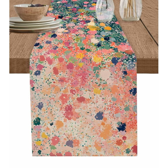 Table Runner Oil Painting Table Decoration for Kitchen Dinning Retro Art Table Decoration for Indoor Outdoor Party Wedding Decor 13x90 Inch