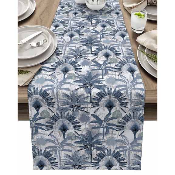 Table Runner Palm Leaves Table Decoration for Kitchen Dinning Tropical Plant Table Decoration for Indoor Outdoor Party Wedding Decor 13x90inch