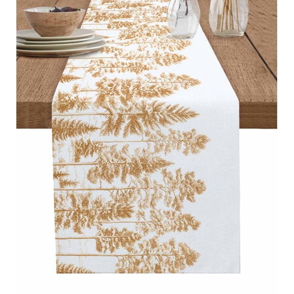 Table Runner Pine Tree Forest Table Decoration for Kitchen Dinning Plant Tree Table Decoration for Indoor Outdoor Party Wedding Decor 13x72 Inch