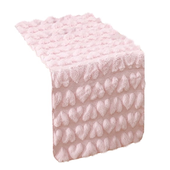 Table Runner, Pink 3D Heart Quilted, 1 Piece 13.0 x 72.0 Inch, Romantic Decorative Table Runner for Home Dining Room Wedding Valentine's Day Party Table Decoration