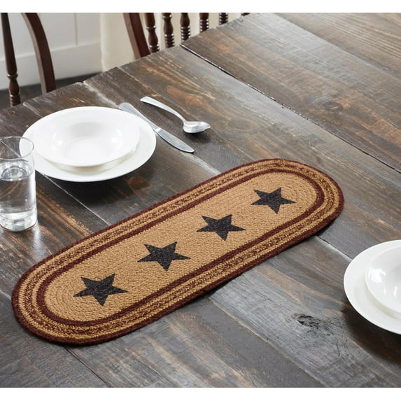 Table Runner Potomac Jute Country Stars Braided Kitchen TCC Brands