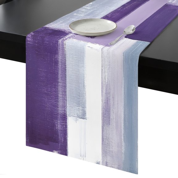 Table Runner Purple Gray Decorative Dining Table Runner Modern Style Kitchen Table Decoration for Home, Holiday and Party Use 13x36 Inch