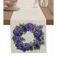 thumbnail image 1 of Table Runner Purple Hydrangea Table Decoration for Kitchen Dinning Retro Wreath Table Decoration for Indoor Outdoor Party Wedding Decor 13x90 Inch, 1 of 7