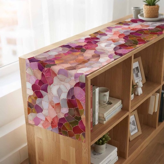 Table Runner Seamless Glass Shard Pattern Dresser Scarves 13x36 Inch,Linen Table Runners Abstract Broken Tile Print Tablerunner for Home Dining Indoor Outdoor Wedding Party Tabletop Decor