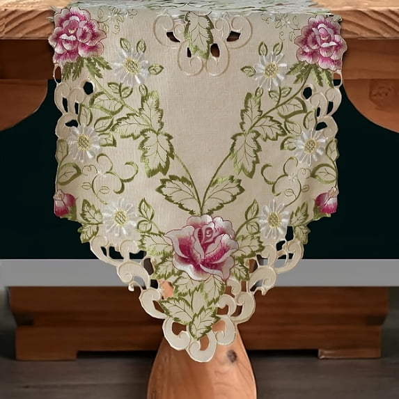 Table Runner Set of 6 for Dining Table, Beige Table Linen, 14x108 inches - The Docia Collection - Home Decor