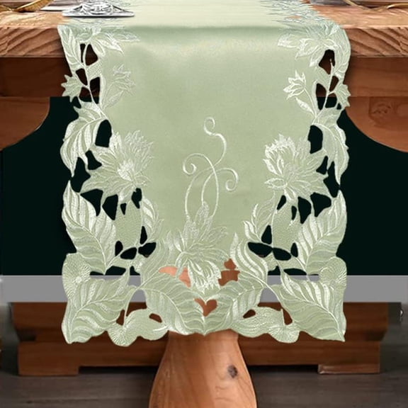 Table Runner Set of 6 for Dining Table, Light Green Table Linen, 14x108 inches - The Daulton Collection - Home Decor