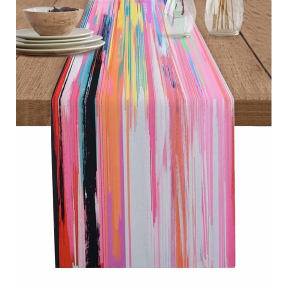 Table Runner Simple Art Table Decoration for Kitchen Dinning Oil Painting Table Decoration for Indoor Outdoor Party Wedding Decor 13x72inch