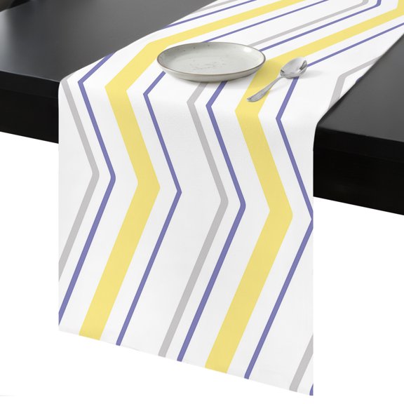Table Runner Simple Chevron Decorative Dining Table Runner Geometric Stripe Kitchen Table Decoration for Home, Holiday and Party Use 13x90 Inch