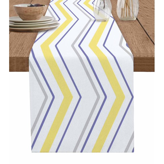 Table Runner Simple Chevron Table Decoration for Kitchen Dinning Geometric Stripe Table Decoration for Indoor Outdoor Party Wedding Decor 13x72inch