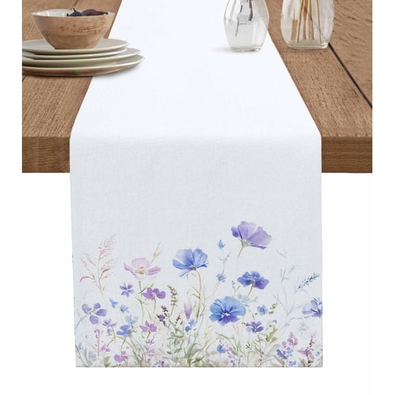 Table Runner Spring Flowers Idyllic Table Decoration for Kitchen Dinning Floral Lavender Table Decoration for Indoor Outdoor Party Wedding Decor 13x90 Inch